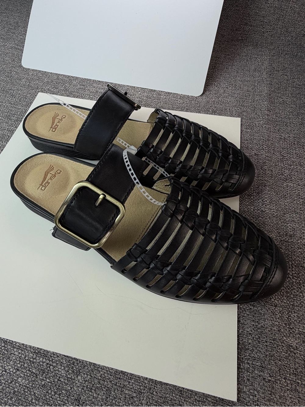 Dansko Black Woven Mule Slides with Buckle - Picture 10 of 10